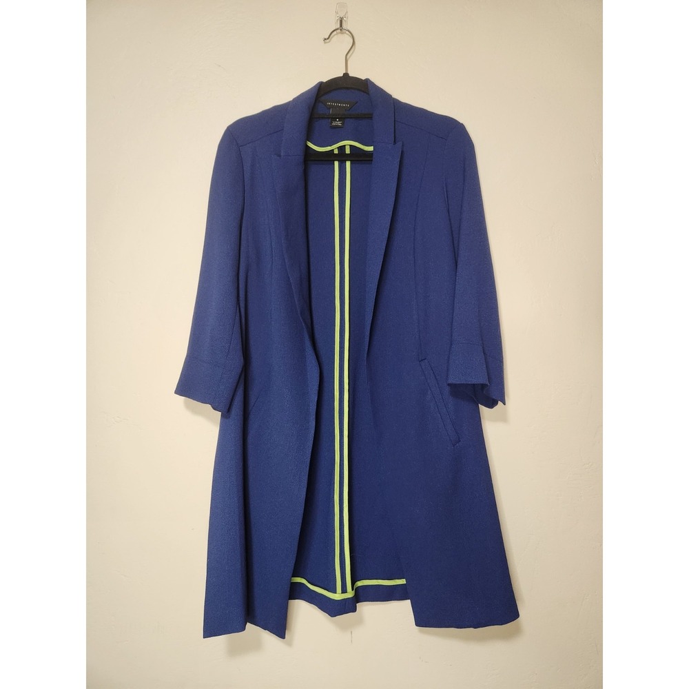 Investments Blue 3/4 Length Sleeves Open Front Cardigan Blue Womens Size Small